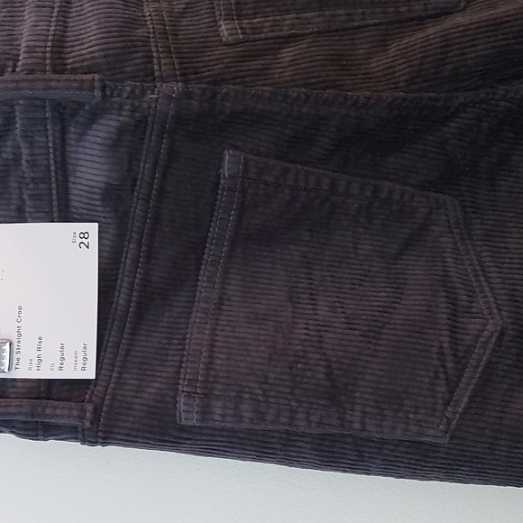 NWT Loft The Straight Crop Raw Hem Corduroy Pants Gray Size 28 - Picture 4 of 10